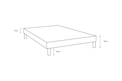 Sommier Tapissier 100x200 cm - H29 cm - Toile nattée - Beige brun