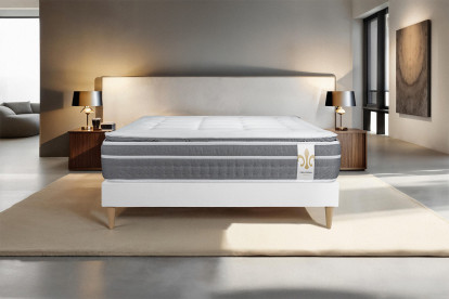 Ensemble Matelas Sommier 160x200 cm - Sommier Blanc (en kit) - Trente PLUS