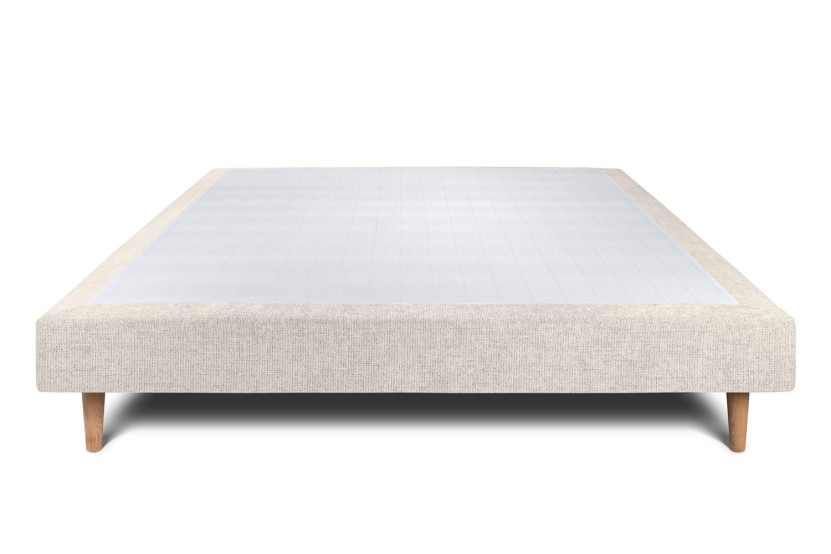 Sommier Tapissier 160x200 cm - H29 cm - Toile nattée - Beige clair