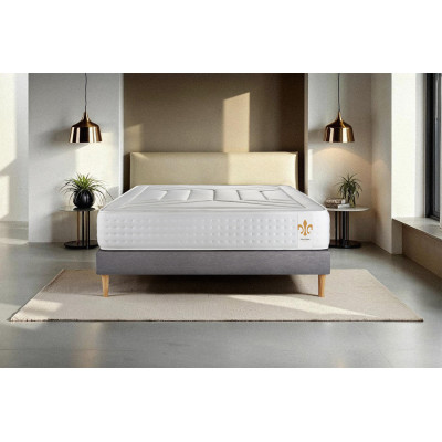 Ensemble Matelas Sommier 140x200 cm - Sommier Gris (déjà monté) - Vingt-Quatre