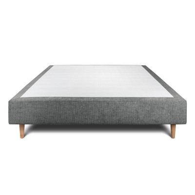Sommier Tapissier 160x200 cm - H35 cm - Toile nattée - Gris anthracite