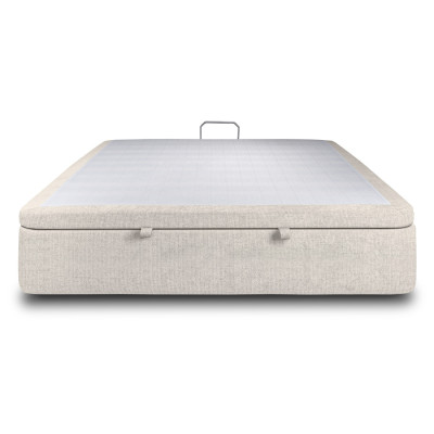 Sommier Coffre 180x200 cm - Toile nattée  - Beige clair