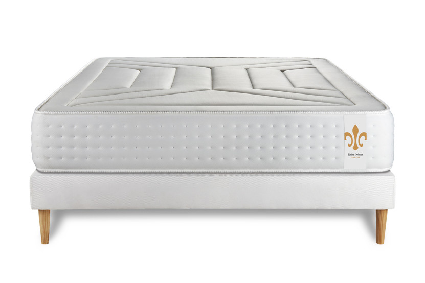 Ensemble Matelas Sommier 140x190 cm - Sommier Blanc (en kit) - Vingt-Quatre