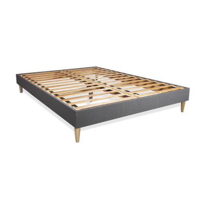 Ensemble Matelas Sommier 160x200 cm - Sommier Gris (en kit) - Vingt-Huit