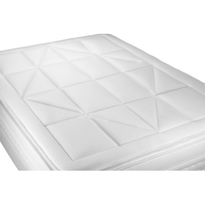 Pack lit complet 160x200 cm - Matelas + Sommier Blanc + 2 oreillers + Couette - Vingt-Huit PLUS