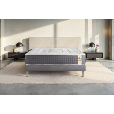 Ensemble Matelas Sommier 160x200 cm - Sommier Gris (en kit) - Vingt-Six