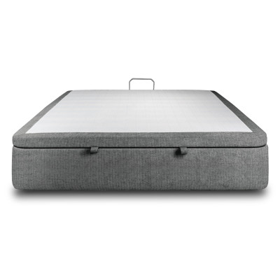 Sommier Coffre 160x200 cm - Toile nattée  - Gris anthracite