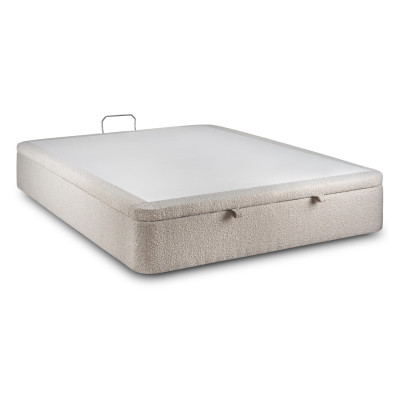 Sommier Coffre 140x200 cm - Bouclette - Beige clair