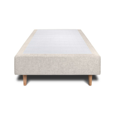 Sommier Tapissier 90x190 cm - H35 cm - Toile nattée - Beige clair