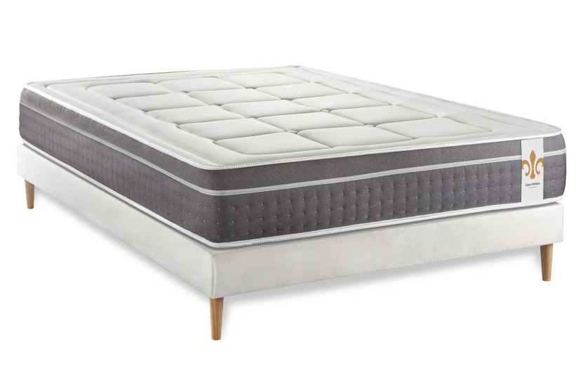 Ensemble Matelas Sommier 140x200 cm - Sommier Blanc (déjà monté) - Trente