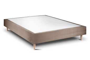 Sommier Tapissier 150x190 cm - H35 cm - Velours - Taupe