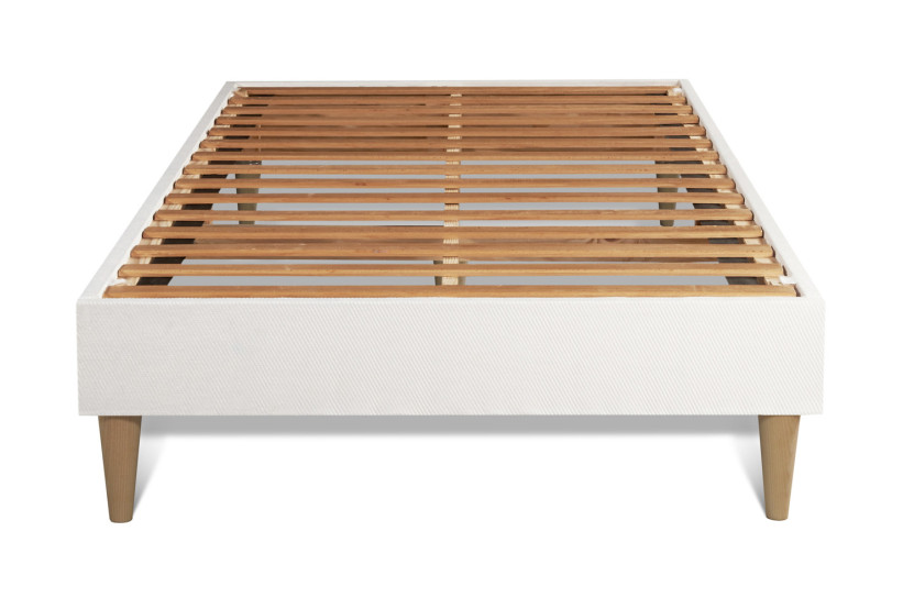 Ensemble Matelas Sommier 90x190 cm - Sommier Blanc (en kit) - Vingt-Huit