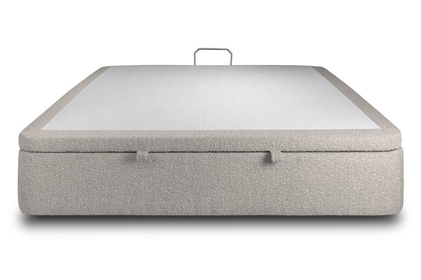 Sommier Coffre 200x200 cm - Bouclette - Gris