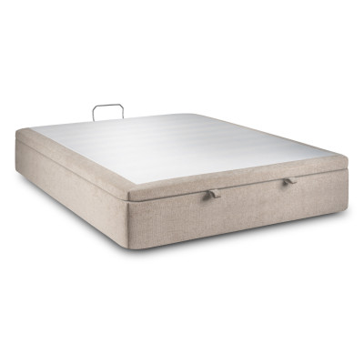 Sommier Coffre 180x200 cm - Toile nattée  - Beige brun