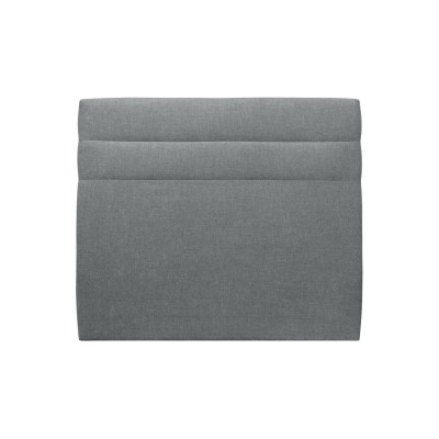 Tête de lit 135 cm Lignes - Tissu Toile Natté Gris Anthracite