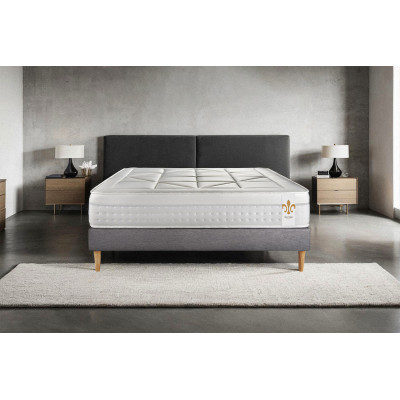 Ensemble Matelas Sommier 180x200 cm - Sommier Gris (en kit) - Vingt-Huit