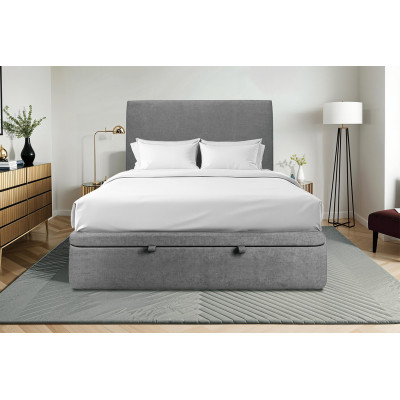 Sommier Coffre 140x200 cm - Toile nattée  - Gris anthracite