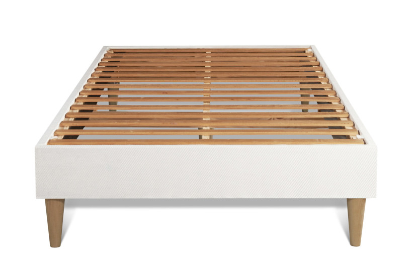 Ensemble Matelas Sommier 90x200 cm - Sommier Blanc (en kit) - Vingt-Six PLUS