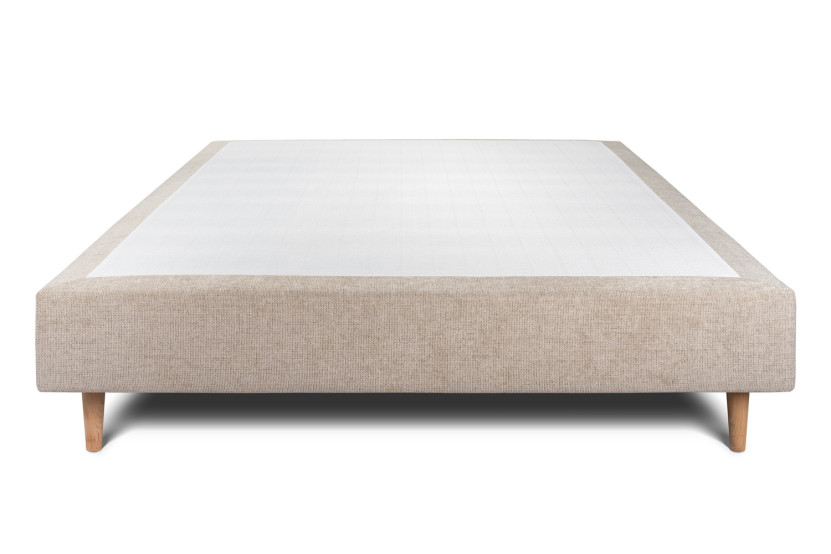 Sommier Tapissier 150x200 cm - H35 cm - Toile nattée - Beige brun
