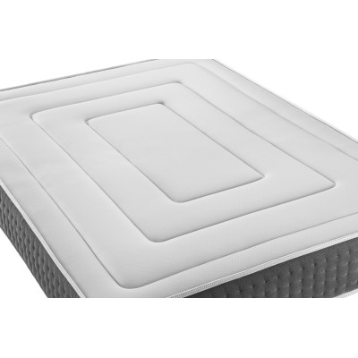 Pack lit complet 200x200 cm - Matelas + 2 Sommiers Blancs + 2 oreillers + Couette - Vingt-Six