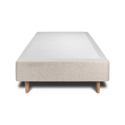 Sommier Tapissier 100x200 cm - H35 cm - Bouclette - Beige clair