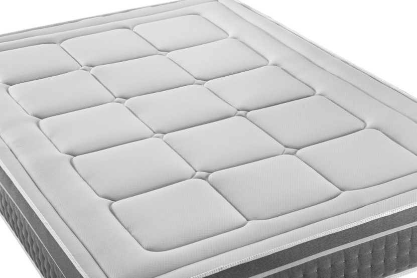 Ensemble Matelas Sommier 140x190 cm - Sommier Gris (déjà monté) - Trente