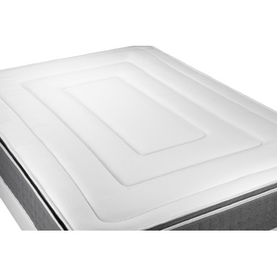 Ensemble Matelas Sommier 90x190 cm - Sommier Blanc (en kit) - Vingt-Six PLUS