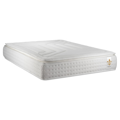 Pack lit complet 200x200 cm - Matelas + 2 Sommiers Blancs + 2 oreillers + Couette - Vingt-Quatre PLUS