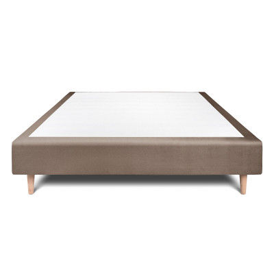 Sommier Tapissier 140x200 cm - H35 cm - Velours - Taupe