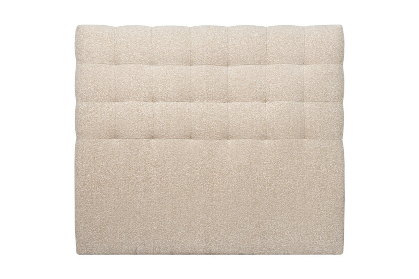 Tête de lit 150 cm Capitonnée - Tissu Bouclette Beige Clair