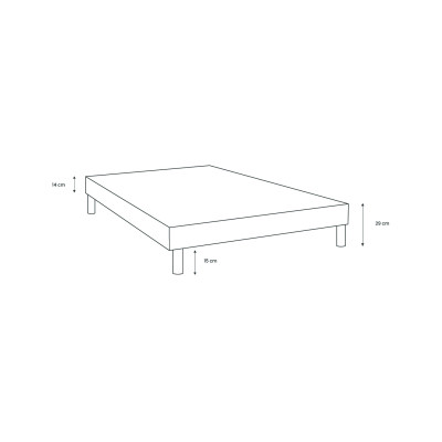 Sommier Tapissier 90x200 cm - H29 cm - Toile nattée - Beige clair
