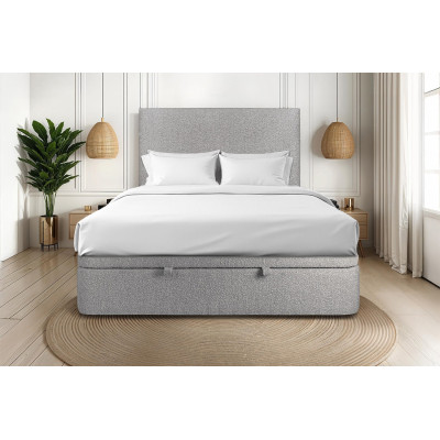 Sommier Coffre 160x200 cm - Bouclette - Gris