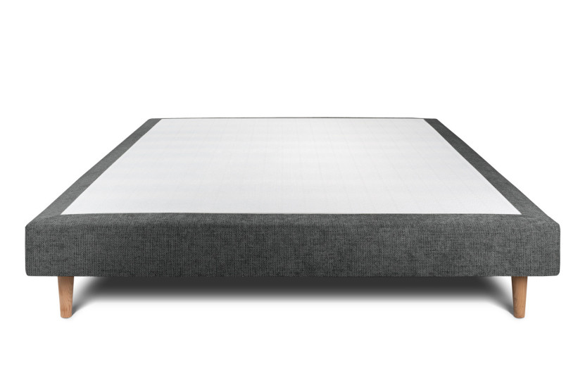 Sommier Tapissier 150x200 cm - H29 cm - Toile nattée - Gris anthracite