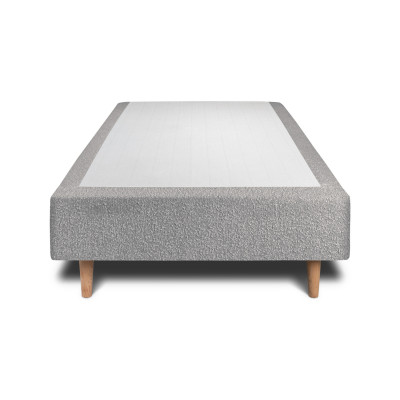 Sommier Tapissier 90x190 cm - H35 cm - Bouclette - Gris
