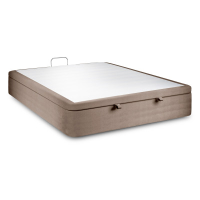 Sommier Coffre 140x200 cm - Velours - Taupe