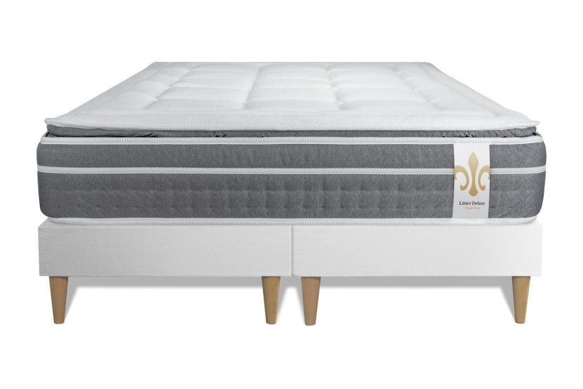 Ensemble Matelas Sommier 180x200 cm - 2 Sommiers Blanc - Trente PLUS