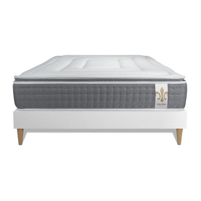 Ensemble Matelas Sommier 140x200 cm - Sommier Blanc (en kit) - Vingt-Six PLUS