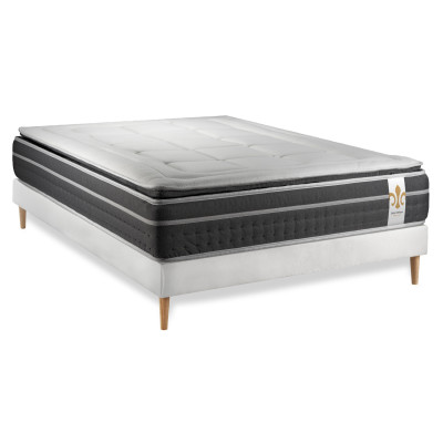 Ensemble Matelas Sommier 140x200 cm - Sommier Blanc (déjà monté) - Trente PLUS