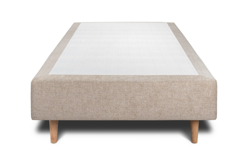 Sommier Tapissier 90x200 cm - H35 cm - Toile nattée - Beige brun