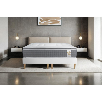 Ensemble Matelas Sommier 200x200 cm - 2 Sommiers Blanc - Vingt-Six PLUS