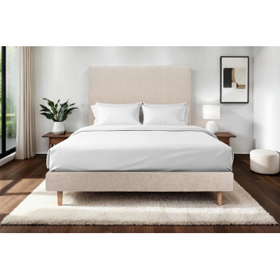 Sommier Tapissier 150x200 cm - H29 cm - Toile nattée - Beige brun