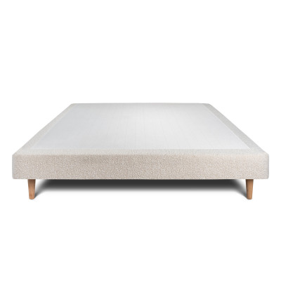 Sommier Tapissier 135x190 cm - H29 cm - Bouclette - Beige clair