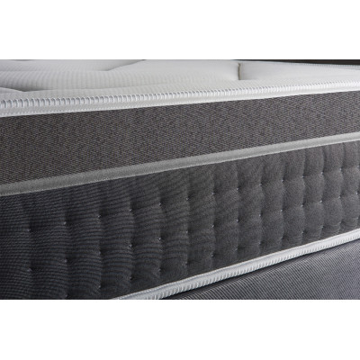Ensemble Matelas Sommier 160x200 cm - 2 Sommiers Gris - Trente