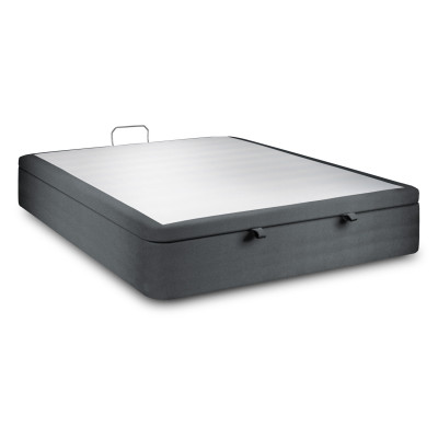 Sommier Coffre 140x200 cm - Velours - Gris anthracite