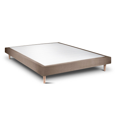 Sommier Tapissier 150x200 cm - H29 cm - Velours - Taupe