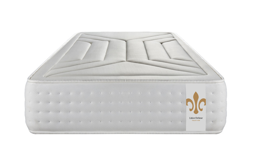 Ensemble Matelas Sommier 90x200 cm - Sommier Gris (déjà monté) - Vingt-Quatre
