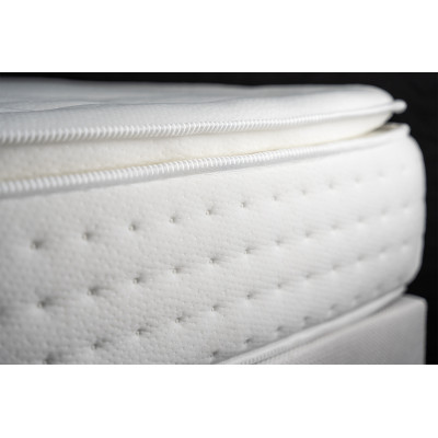 Ensemble Matelas Sommier 90x190 cm - Sommier Blanc (déjà monté) - Vingt-Quatre PLUS