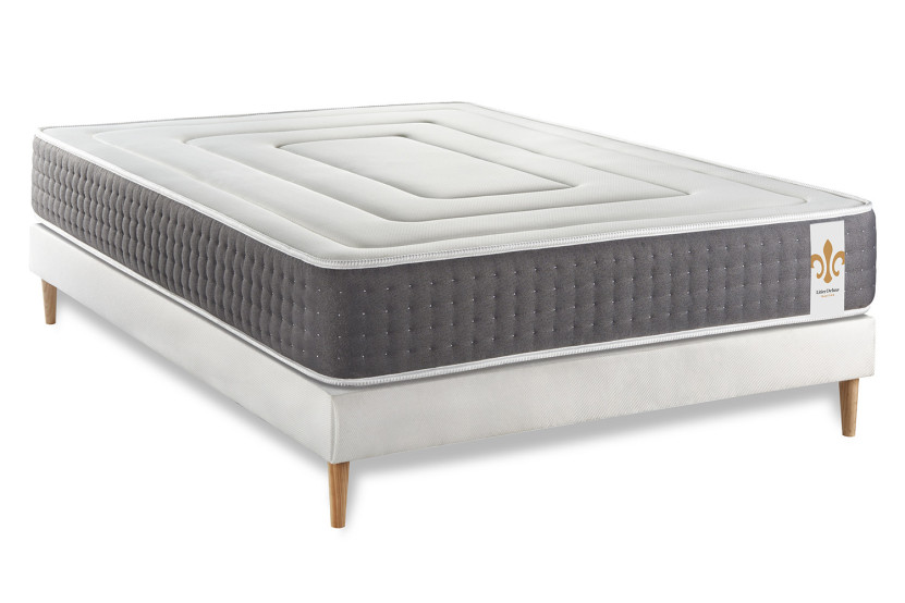 Ensemble Matelas Sommier 140x190 cm - Sommier Blanc (déjà monté) - Vingt-Six
