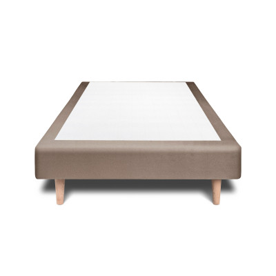Sommier Tapissier 80x200 cm - H29 cm - Velours - Taupe