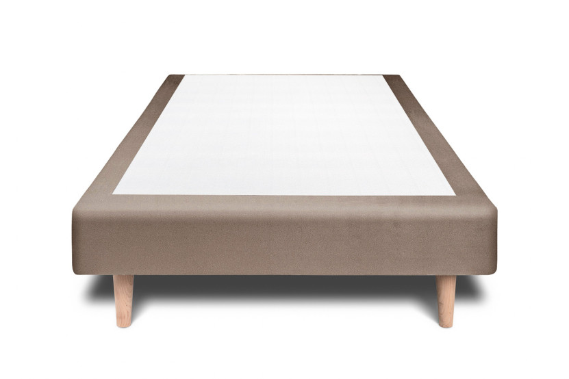 Sommier Tapissier 80x200 cm - H29 cm - Velours - Taupe